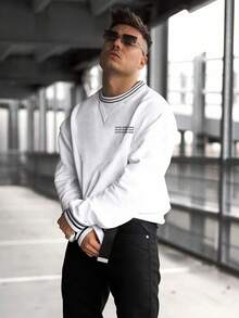 男士休闲时尚百搭运动衫 - 白色 - 查看 3