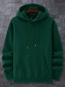 Manfinity Sudadera Con Capucha Y Estampado De Dibujos Animados Para Hombre - Verde Oscuro - Ver 2