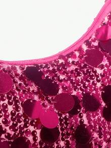 SHEIN SXY Fashionable Ladies' Pink Beaded Clutch, Handbag For Events Or Evening Parties - Hot Pink - View 6