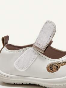 Lindo Y Divertido Zapatos De Bebé Mary Jane Bordados Con Patrón De Zorro