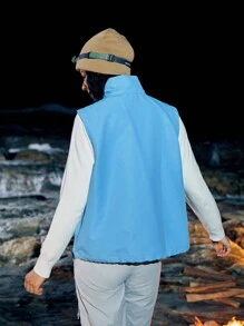 In My Nature 1 Stück Damen Weste Jacke Mit Farbkollision Für Den Außenbereich - Blau - Übersicht 2