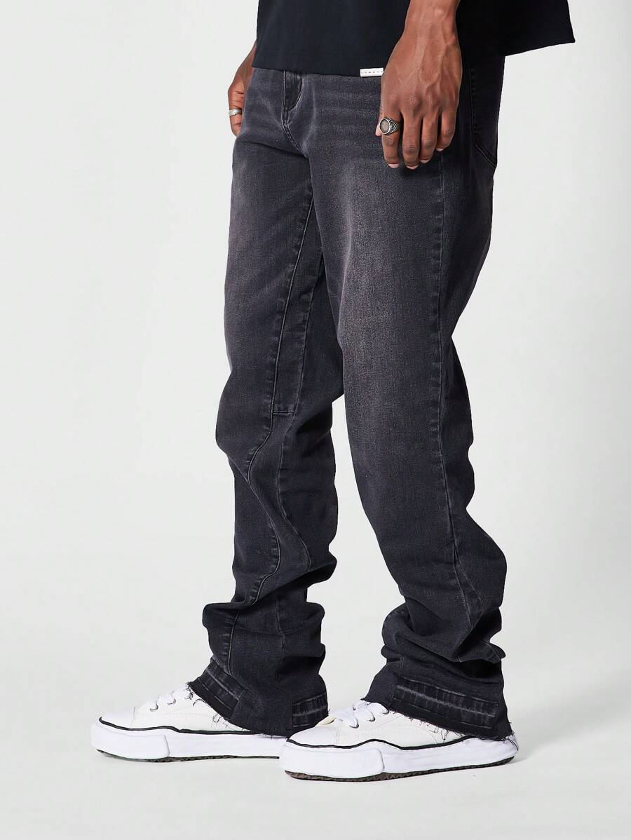 SUMWON Flare Fit Washed Jean - Black - View 1