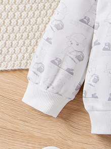 Baby Boys' Cartoon Printed Sweatshirt And Sweatpants Set - Multicolor - View 4