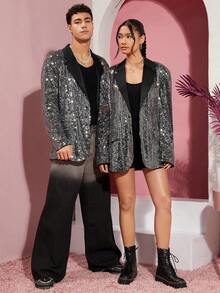 SWAVVY 1 Miếng Nam Áo vest Với Long lanh Thiết kế - Xám - Xem 5