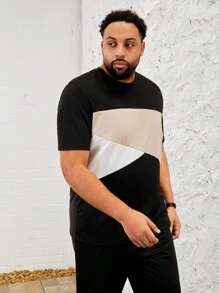 GENTILAND 男士加大尺寸 Monogram 針織休閒短袖 T 恤和褲子兩件式