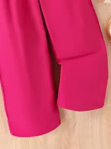 Sparklyn Tween Girl's Solid Color Camisole And Trousers Two-Piece Set - Hot Pink - View 6