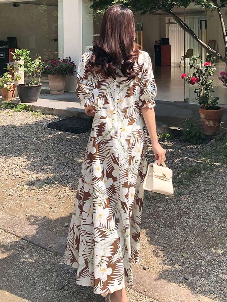 Women'S Floral Print Wrap Dress Sundress Vacation Outfits Women Dress Boho