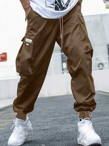 Manfinity LEGND Loose Plus Size Men's Cargo Pants - Brown - View 3