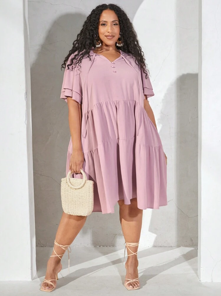 open lace back dress Pop Of Floral Hot Pink Dress