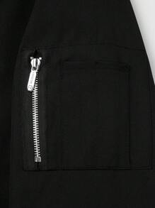 Nam Dây kéo mặt trước Áo khoác - màu đen - Xem 3