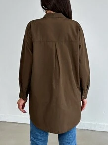 EURMUSE Women'S Rhinestone Button Cardigan Shirt - Brown - View 2