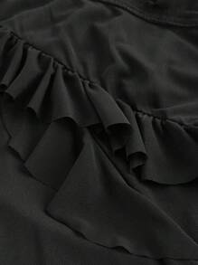 SHEIN MOD Women'S One Shoulder Lace Top,Flamenco Dress