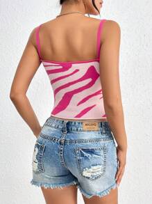 Chiquease Top De Punto Con Estampado De Cebra