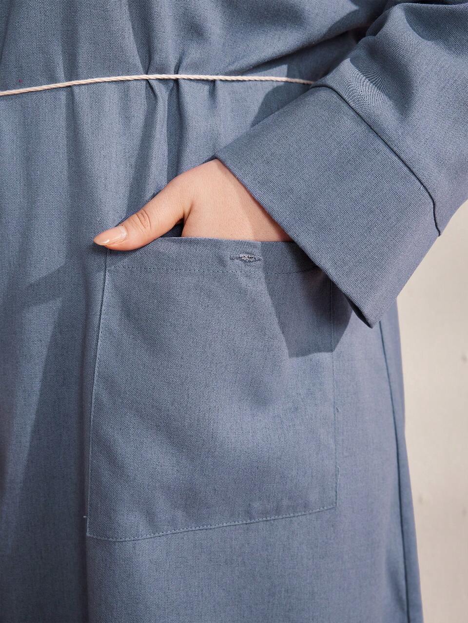 Plus Size Women's Drop Shoulder Long Sleeve Shirt Dress