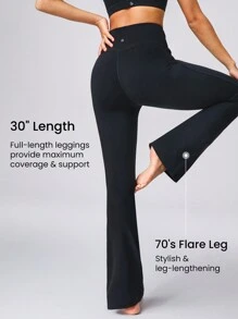 GLOWMODE 30" Featherfit™修身顯瘦工作室喇叭褲,帶拉鍊口袋 - 黑色 - 查看 4