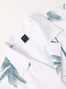 Manfinity RSRT Men's Tropical Plants Print Short Sleeve Shirt (random Cut) - White - View 4