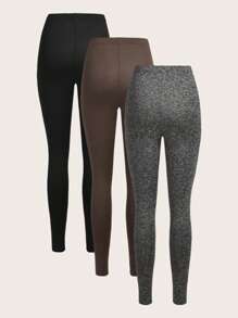 Slaydiva 3 件套女士休闲长款针织打底裤，适合春秋季节 - 彩色 - 查看 2