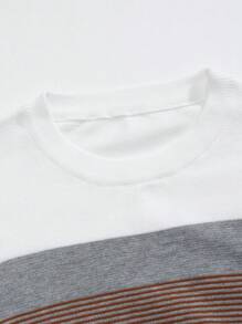 男士條紋撞色毛衣 - 彩色 - 查看 4