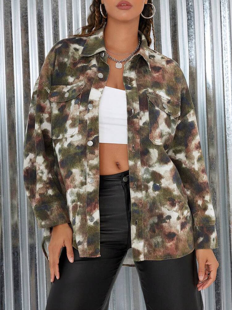 Women'S Camouflage Long Sleeve Denim Jacket