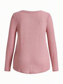 Modmama Maternity Solid Color Notch Collar T-Shirt