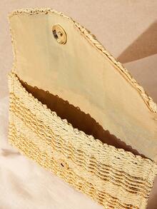 SHEIN VCAY 女性翻蓋手拿包 - 駝色 - 查看 5