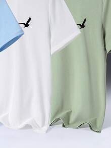 SHEIN 3pcs/Set Tween Boys' Loose Fit Casual Print Pattern Round Neck Short Sleeve T-Shirt - Multicolor - View 6