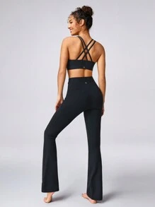 GLOWMODE 30" Featherfit™修身顯瘦工作室喇叭褲,帶拉鍊口袋 - 黑色 - 查看 6