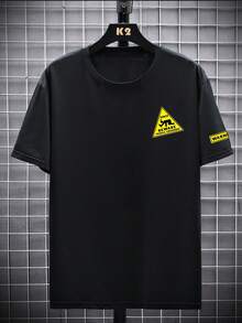 男款印花圓領t卹 - 黑色 - 查看 5