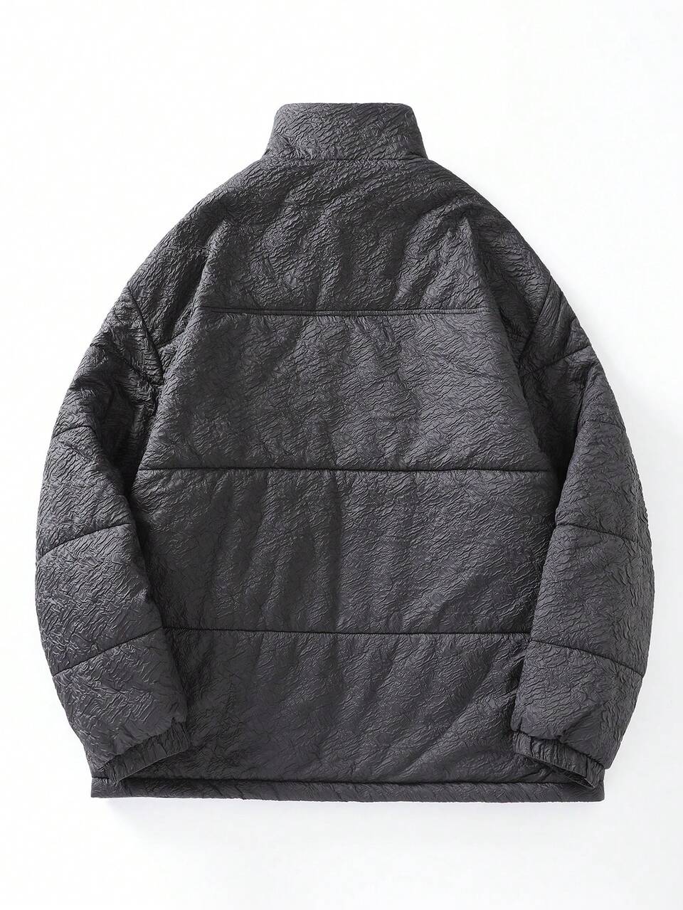 Loose Men's Plus Size Zipper Front Stand Collar Jacket