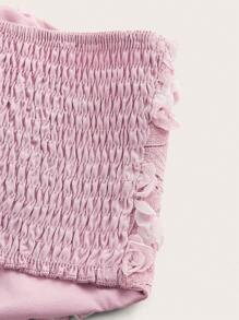 Flirla 大尺碼女蕾絲抹胸上衣 - 粉色 - 查看 3