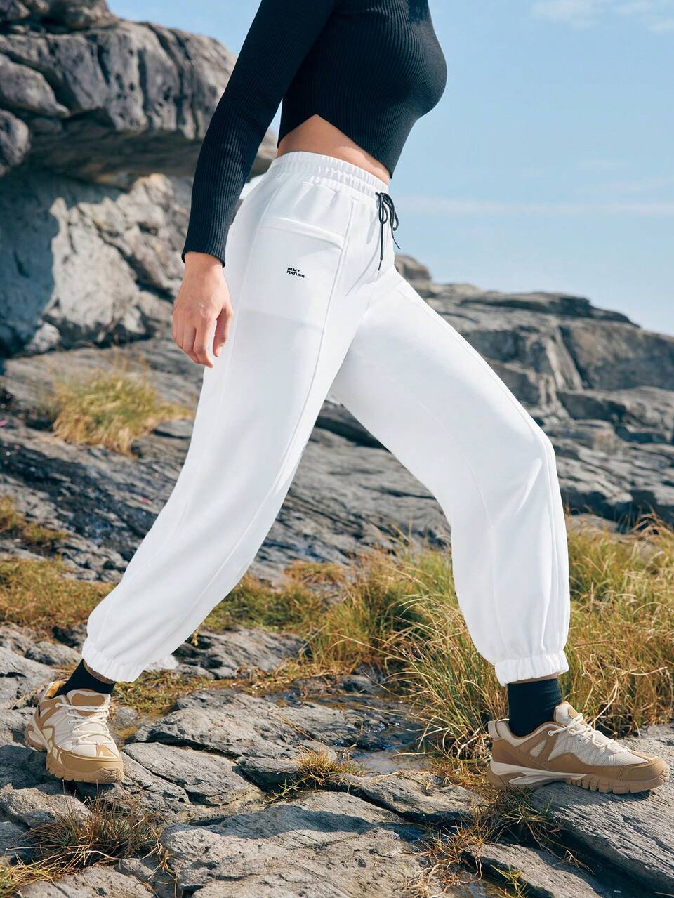 Women Drawstring Waist Outdoor Sweatpants