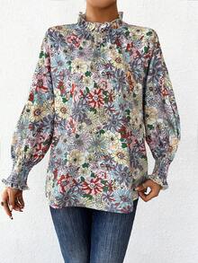 SHEIN LUNE 花卉印花立領襯衫 - 彩色 - 查看 6