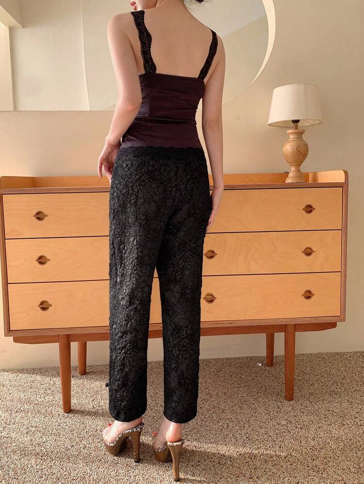 New Chinese Style Texture Design Slit Decorated Women'S Trousers