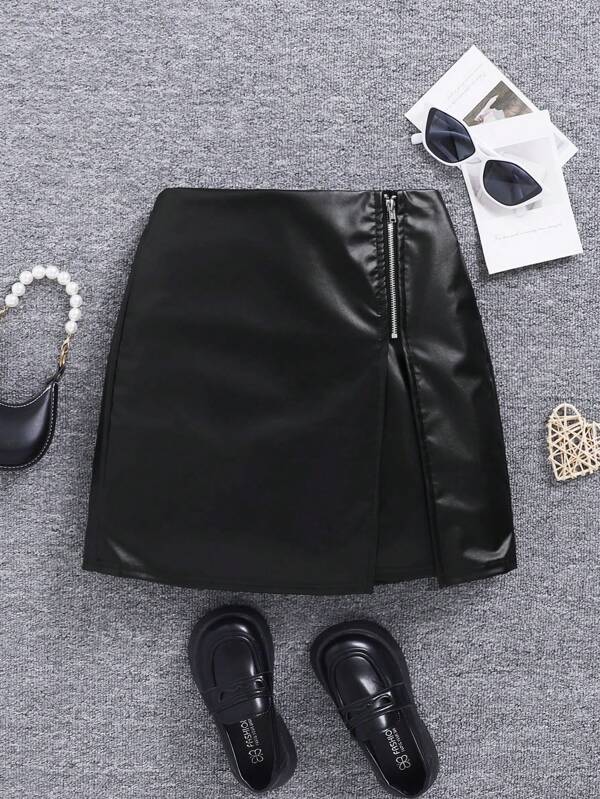 Dziewczyny Sport Street Style Tkane Jednolity kolor Rozcięty brzeg Spódnice