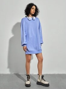 Forever 21 Coolane Dopamine Dressing字母圖形下垂肩運動裙 - 紫色 - 查看 5