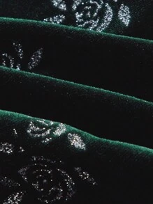 SHEIN MOD Women's Floral Printed Side Split Tube Top - Dark Green - View 3