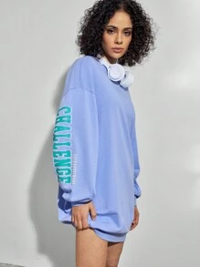 Forever 21 Coolane Dopamine Dressing字母圖形下垂肩運動裙 - 紫色 - 查看 3