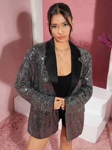 SWAVVY 1 Miếng Nam Áo vest Với Long lanh Thiết kế - Xám - Xem 3