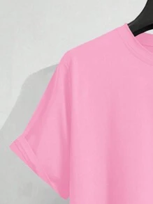 Manfinity Homme Men's Cartoon Letter Print T-Shirt, 2000s Style - Pink - View 4