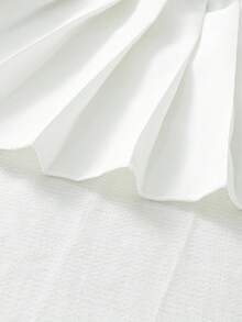 嬰兒女孩丹寧背心上衣和白色百褶裙套裝,優雅可愛的寶寶時尚 - 彩色 - 查看 5