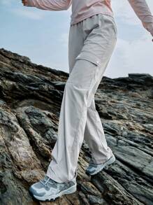 In My Nature 女款純色戶外工裝褲 - 淺灰色 - 查看 6