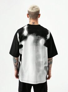 Chillumni Men'S Printed Round Neck T-Shirt - Black - View 1