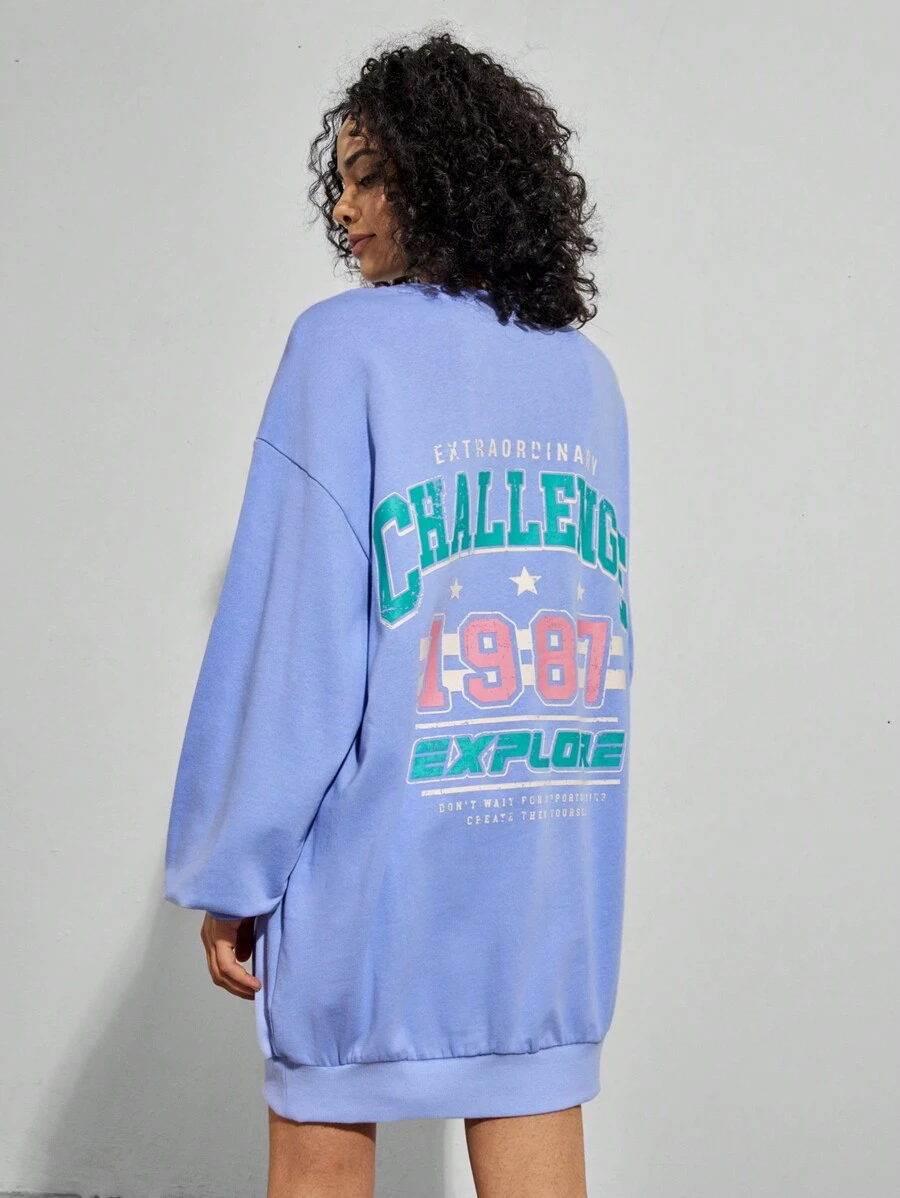 Forever 21 Coolane Dopamine Dressing字母圖形下垂肩運動裙 - 紫色 - 查看 1