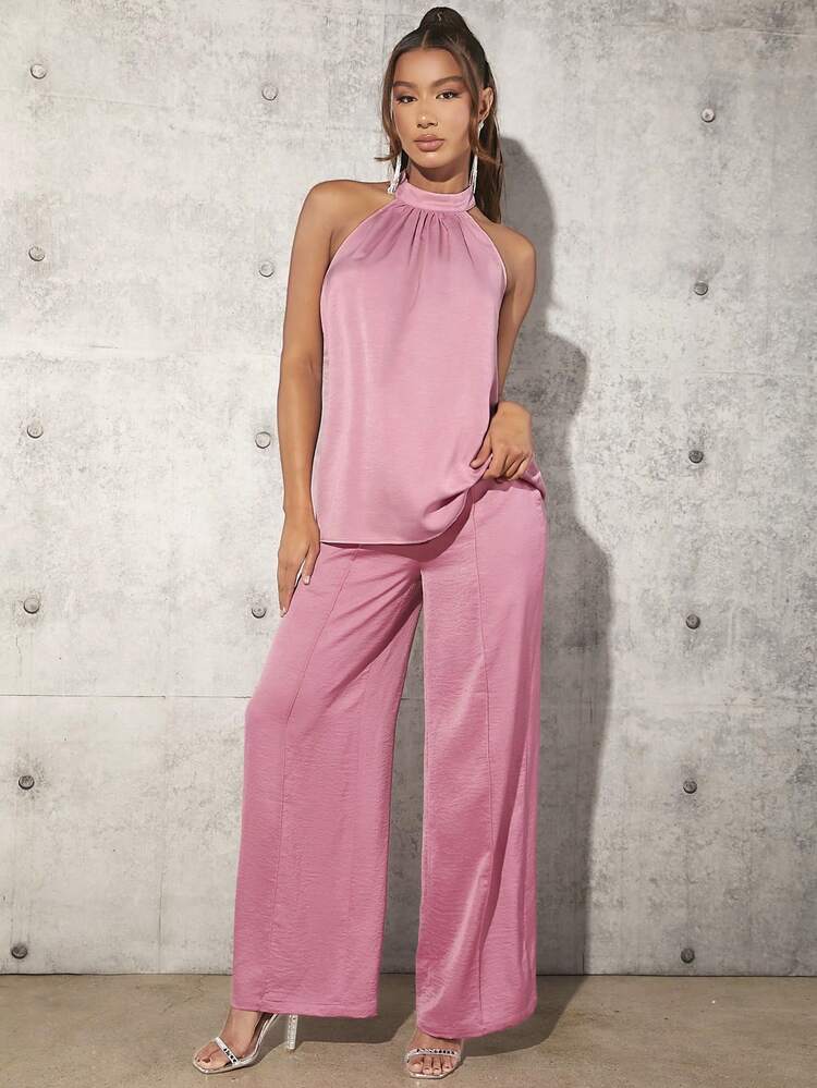 Women's Pleated Halter Top