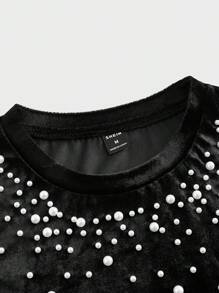 GENTILAND 男士休閒無袖背心上衣，帶有珍珠釘細節 - 黑色 - 查看 4