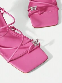 SheIn ICON 女士高跟涼鞋 - 粉色 - 查看 3