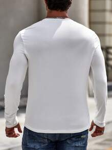 Manfinity Homme Men Solid Round Neck Tee - White - View 2