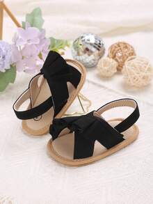 嬰兒和幼兒十字形黑色涼鞋和拖鞋 - 黑色 - 查看 4