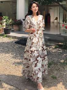 DAZY Đầm quấn in hoa dành cho nữ, đầm hè, trang phục đi nghỉ mát, đầm nữ. - Nhiều màu - Xem 5