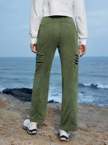 In My Nature Solid Color Drawstring Waist Outdoor Pants
